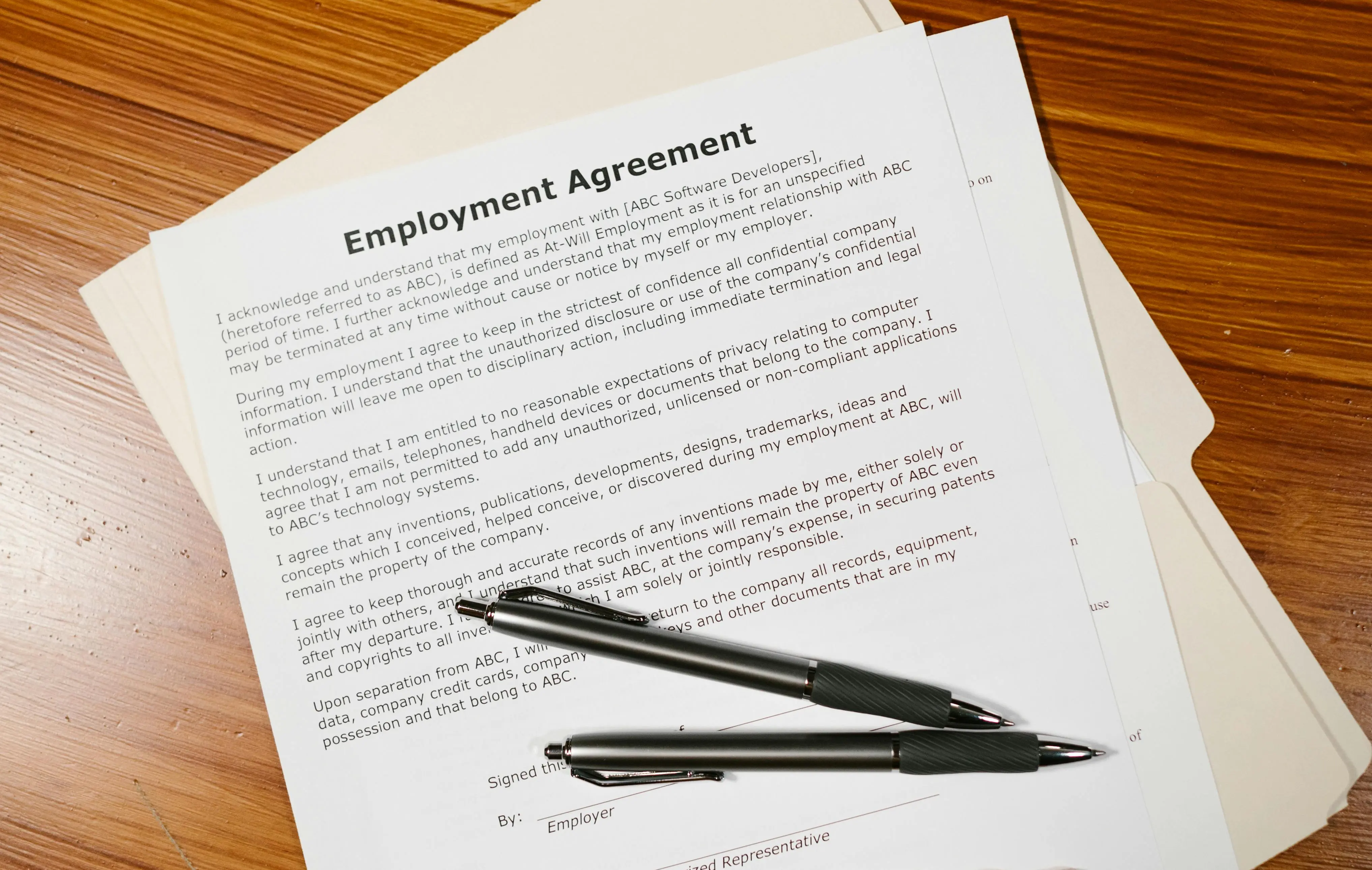 Am employment agreement document